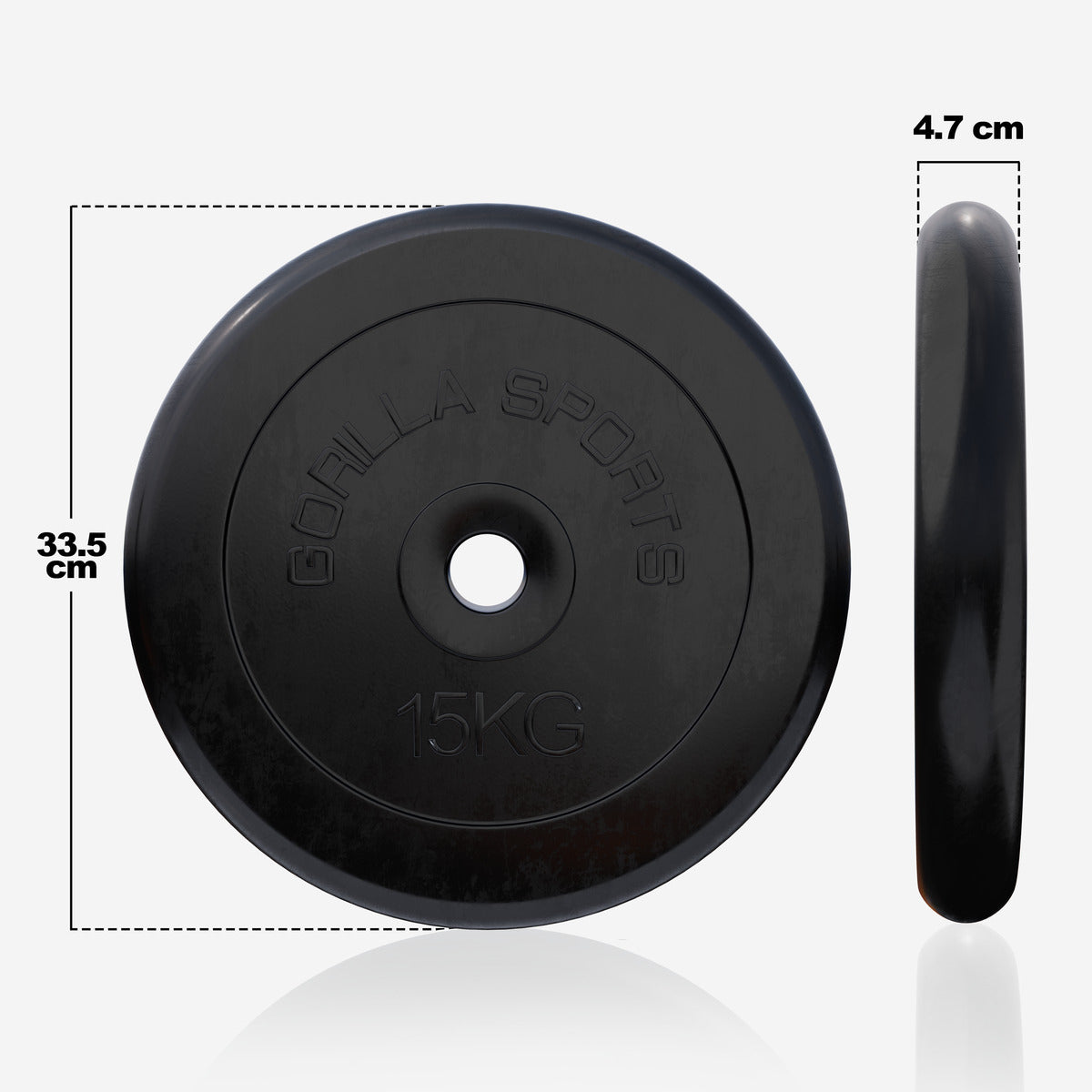 Levypaino 15kg, 30mm Kuminen Levypaino, Musta