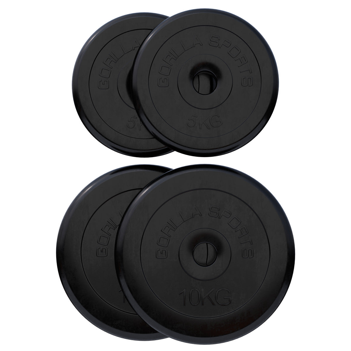 Levypainot 2x5kg 2x10kg, 30mm Kumiset Levypainot, Musta