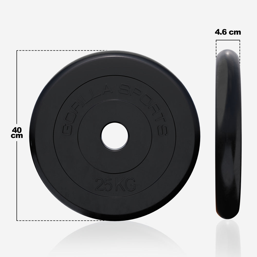 Levypaino 25kg, 30mm Kuminen Levypaino, Musta