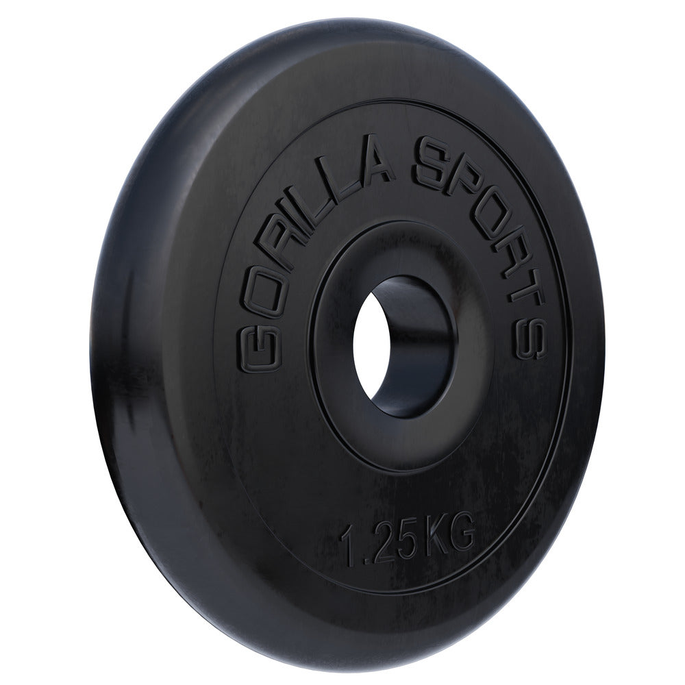 Levypainot 2x1,25kg 2x2,5kg 4x5kg, 30mm Kumiset Levypainot, Musta