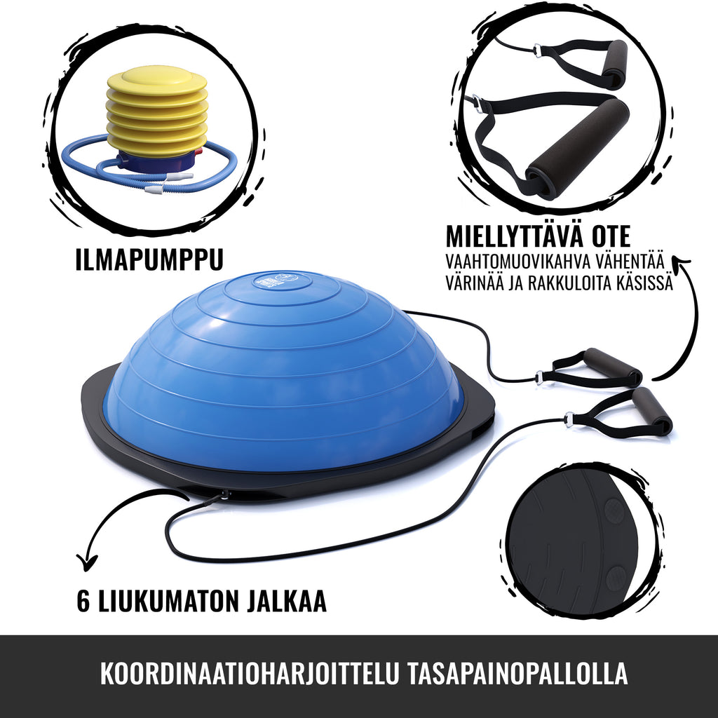 Bosu Pallo Balance Trainer, Puolipallo Kahvoilla, 52cm