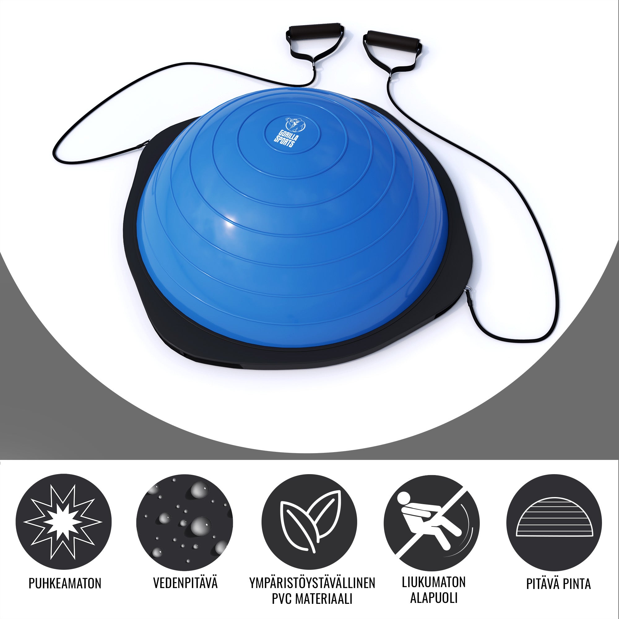 Bosu Pallo Balance Trainer, Puolipallo Kahvoilla, 52cm