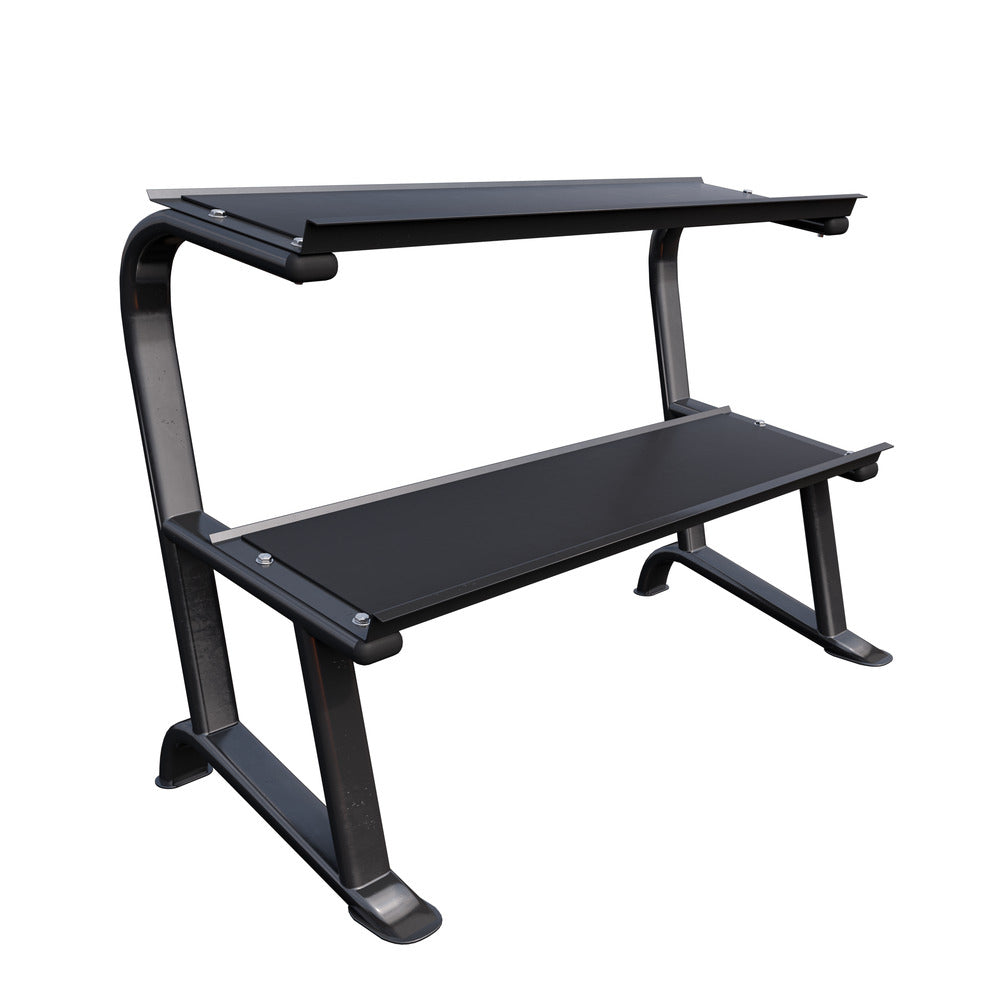 Käsipainoteline Hexagon Käsipainoille 2-Tasoinen 143x66x100cm Max. 500kg Musta