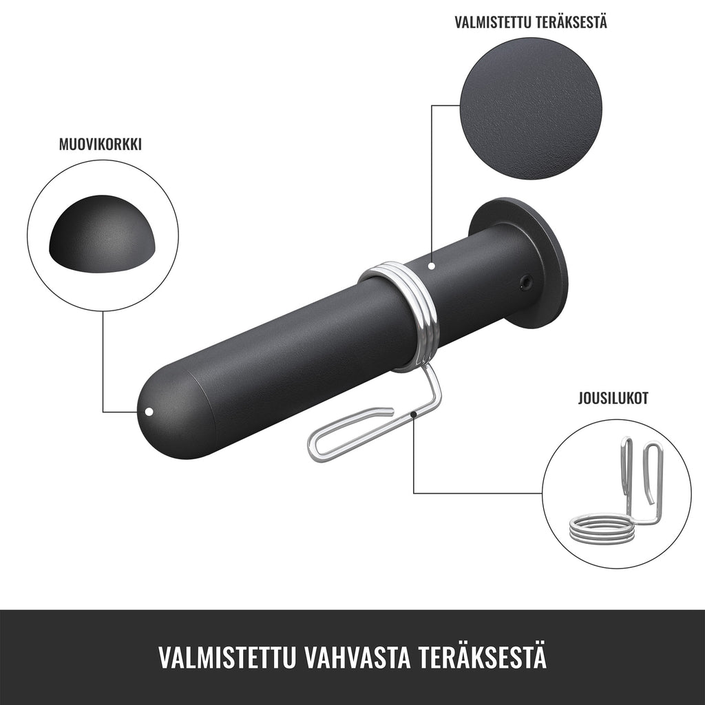 50mm Levytanko Adapteri 30mm Laitteille Jousilukolla 23cm Musta 2kpl