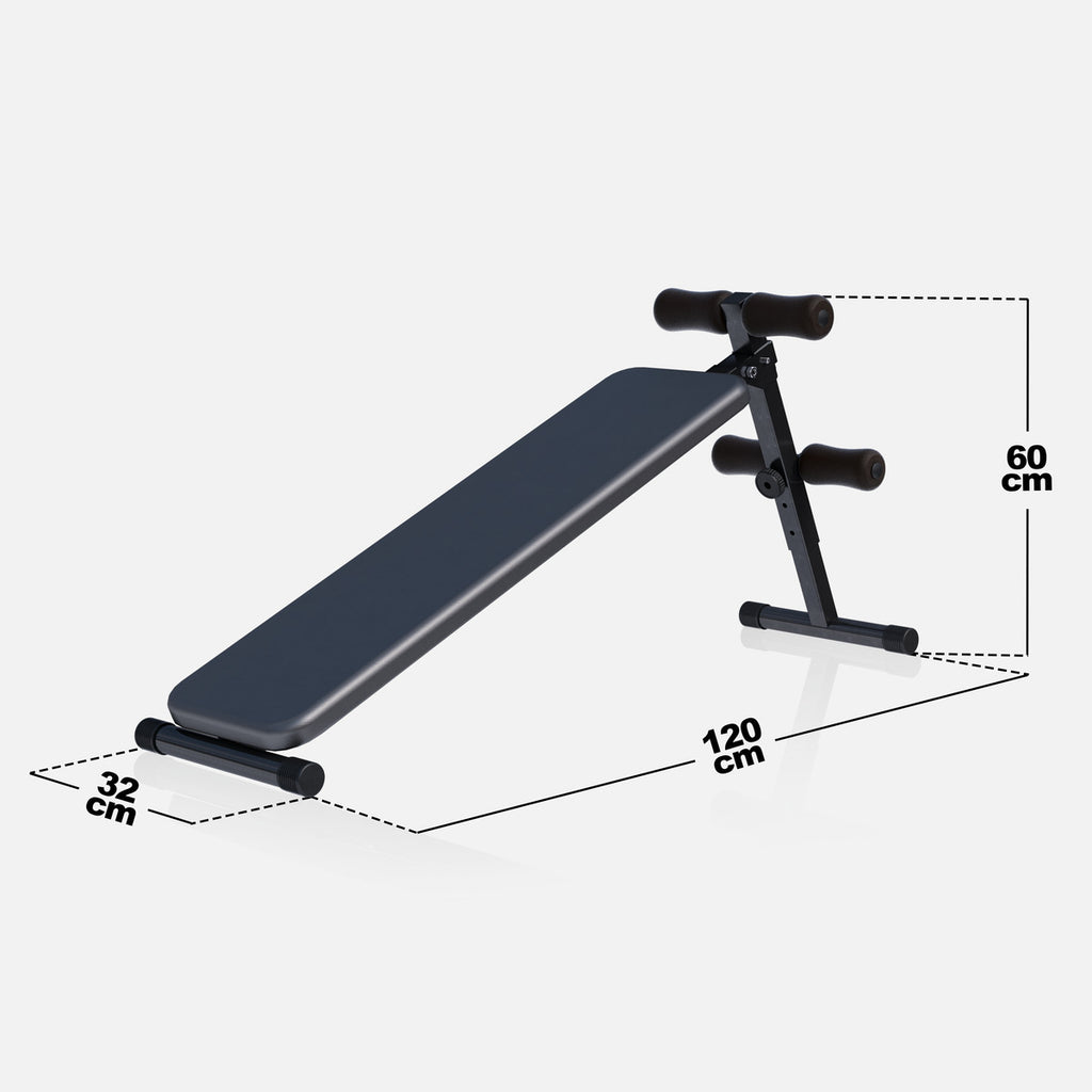 Säädettävä Vatsalihaspenkki / Treenipenkki Pehmusteella 120x32x60cm Musta