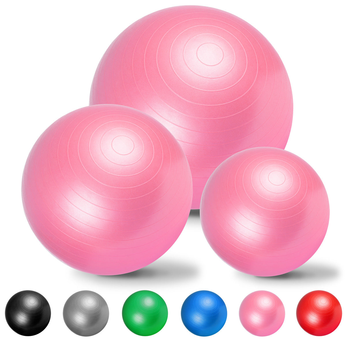 Jumppapallo 55cm, Harjoituspallo ja Pumppu, Useita Värejä