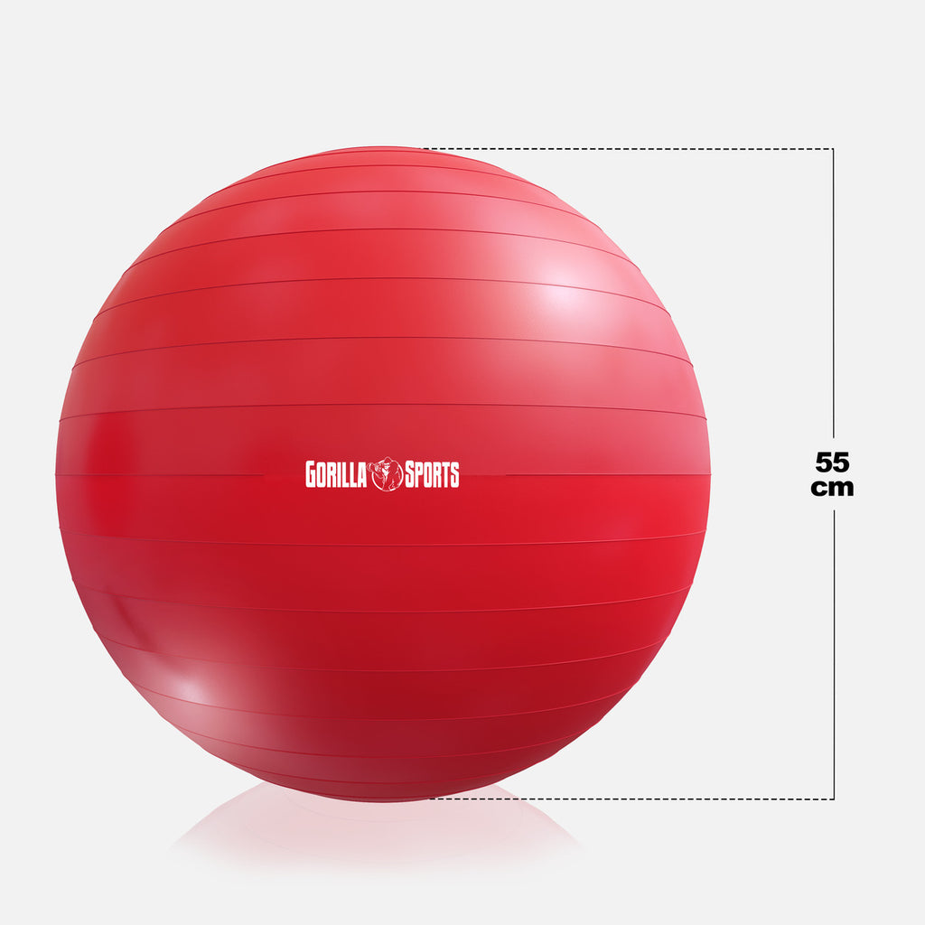 Jumppapallo 55cm, Harjoituspallo ja Pumppu, Useita Värejä