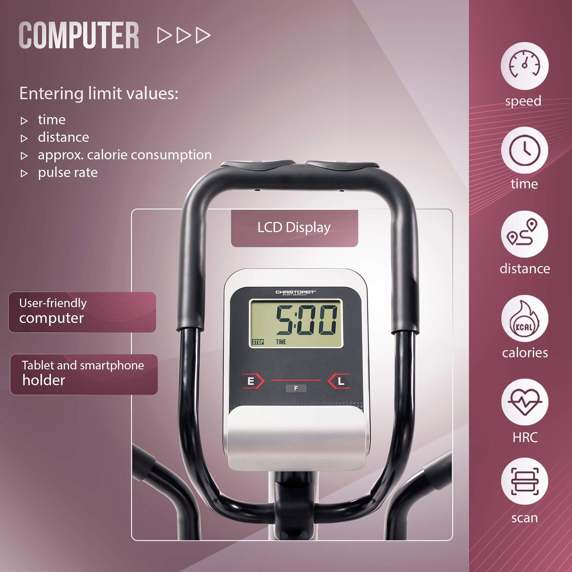 Christopeit Sport Crosstrainer / Kuntopyörä hybridikuntolaite AX 6500