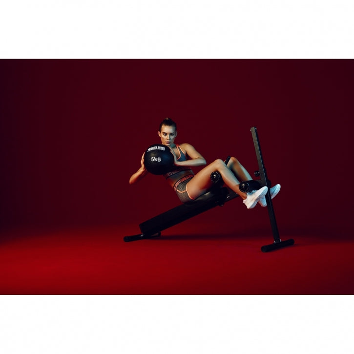 Säädettävä Sit-Up Penkki / Vatsalihaspenkki Pehmusteella 169x55x103cm Musta