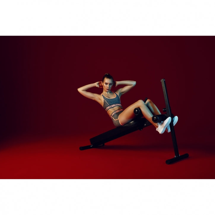 Säädettävä Sit-Up Penkki / Vatsalihaspenkki Pehmusteella 169x55x103cm Musta