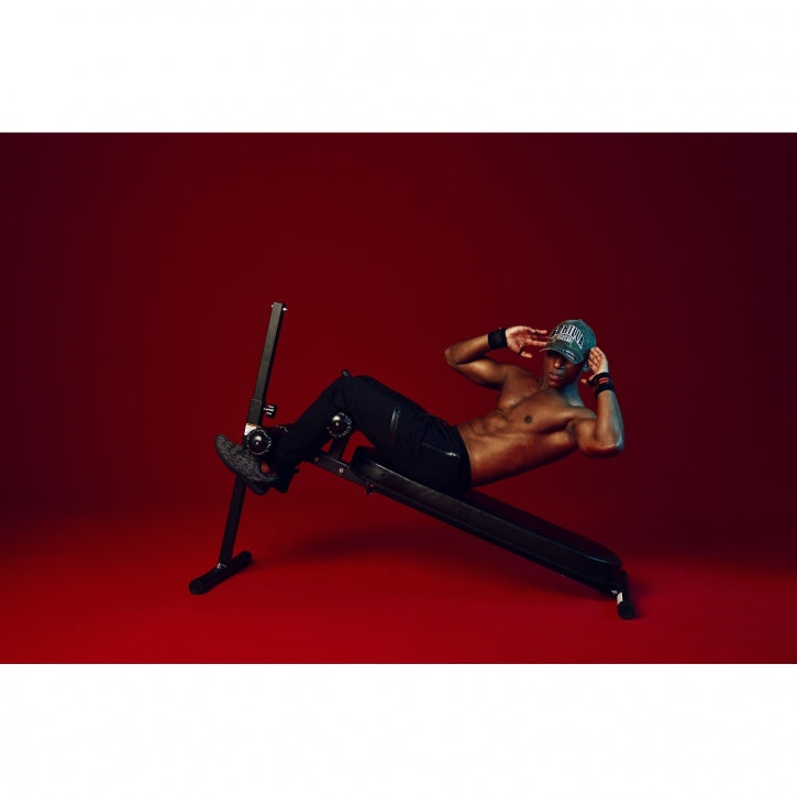 Säädettävä Sit-Up Penkki / Vatsalihaspenkki Pehmusteella 169x55x103cm Musta