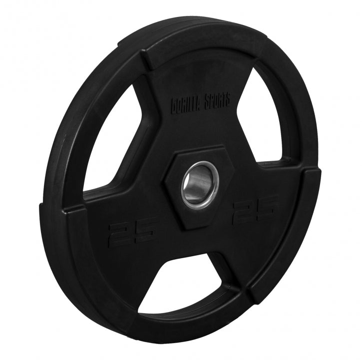 Olympia Levypaino 25kg, 50mm Rautainen Vinyylipaino Otekahvoilla, Musta