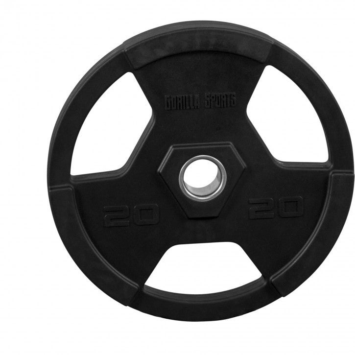 Olympia Levypaino 20kg, 50mm Rautainen Vinyylipaino Otekahvoilla, Musta