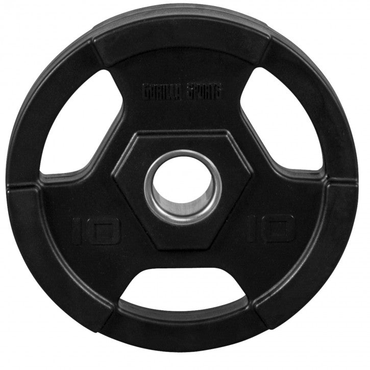 Olympia Levypaino 10kg, 50mm Rautainen Vinyylipaino Otekahvoilla, Musta