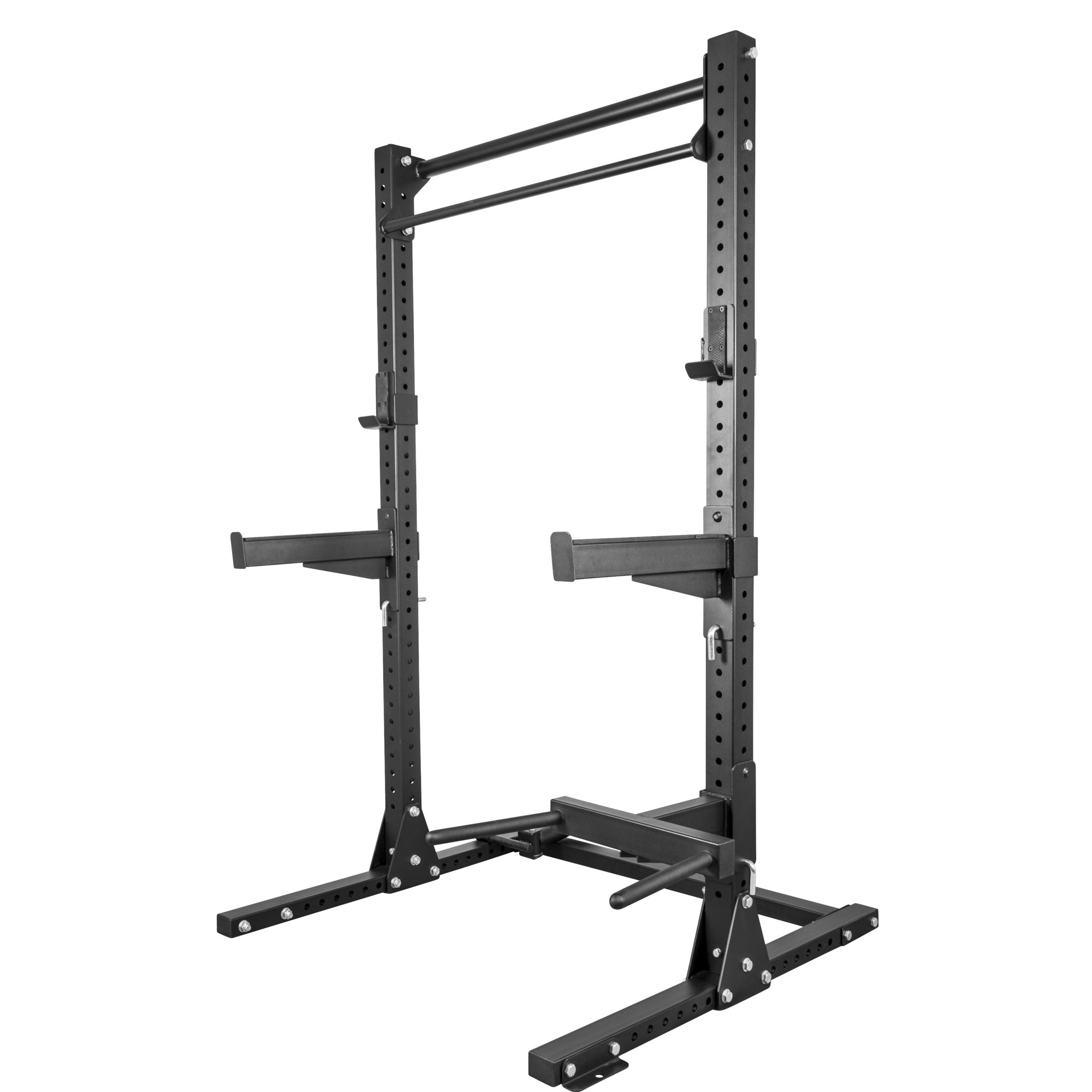 Kyykkyräkki / Half Power Rack Dippiasemalla Ja Tankonivelellä 129,8x162,5x215,8cm Musta