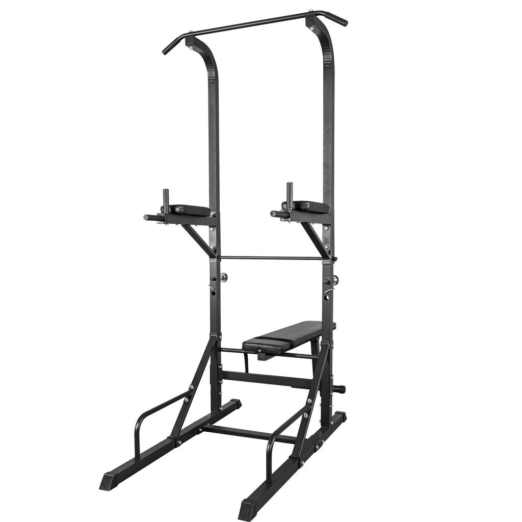 Monipuolinen Power Tower / Voimatorni Penkillä  203x74x222cm Musta