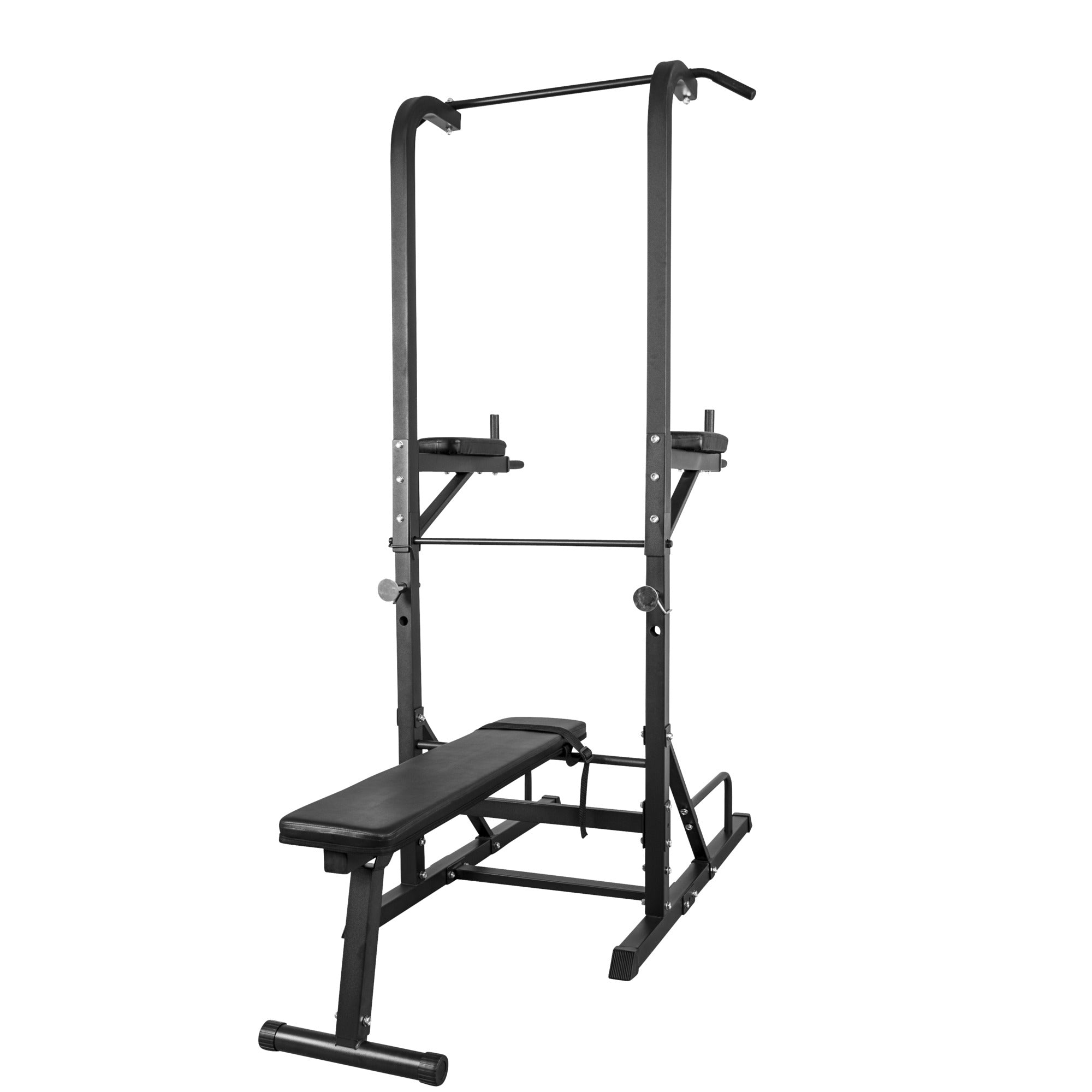 Monipuolinen Power Tower / Voimatorni Penkillä  203x74x222cm Musta