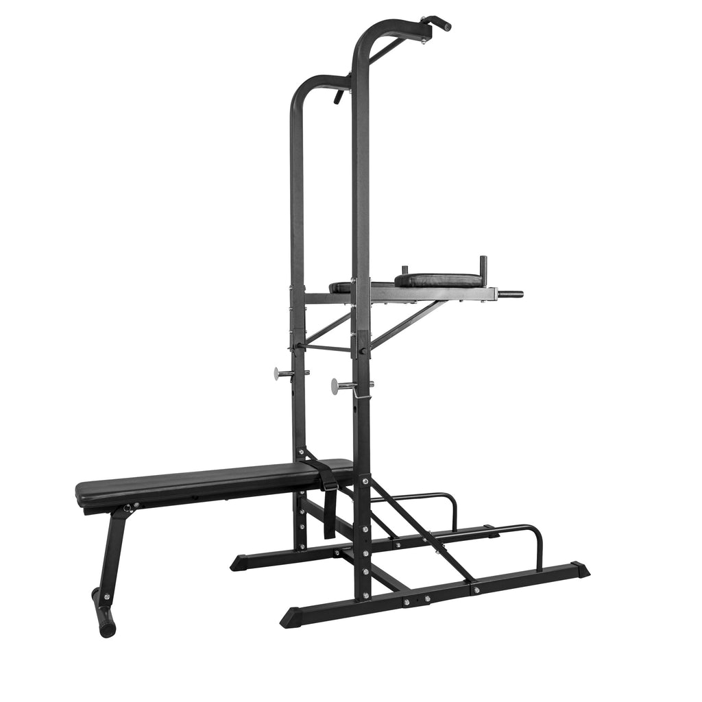 Monipuolinen Power Tower / Voimatorni Penkillä  203x74x222cm Musta