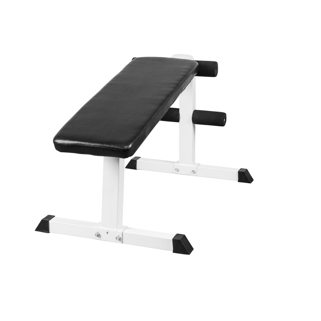 Tasapenkki Jalkatuilla 120x67x63/49cm Max. 150kg Valkoinen