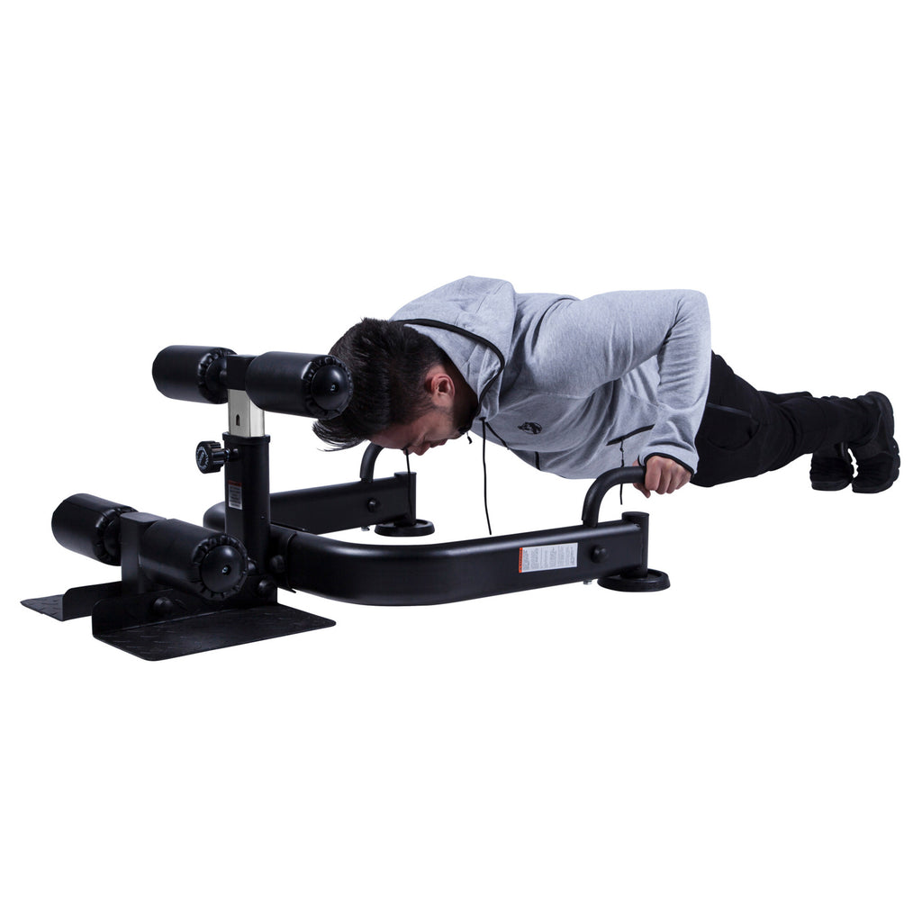 PRO Sissy Squat Penkki / Kyykkypenkki Punnerruskahvoilla Säädettävä 103,5x83x36-52cm