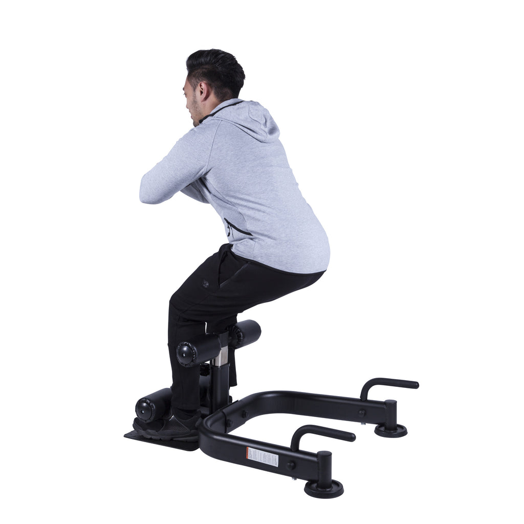 PRO Sissy Squat Penkki / Kyykkypenkki Punnerruskahvoilla Säädettävä 103,5x83x36-52cm