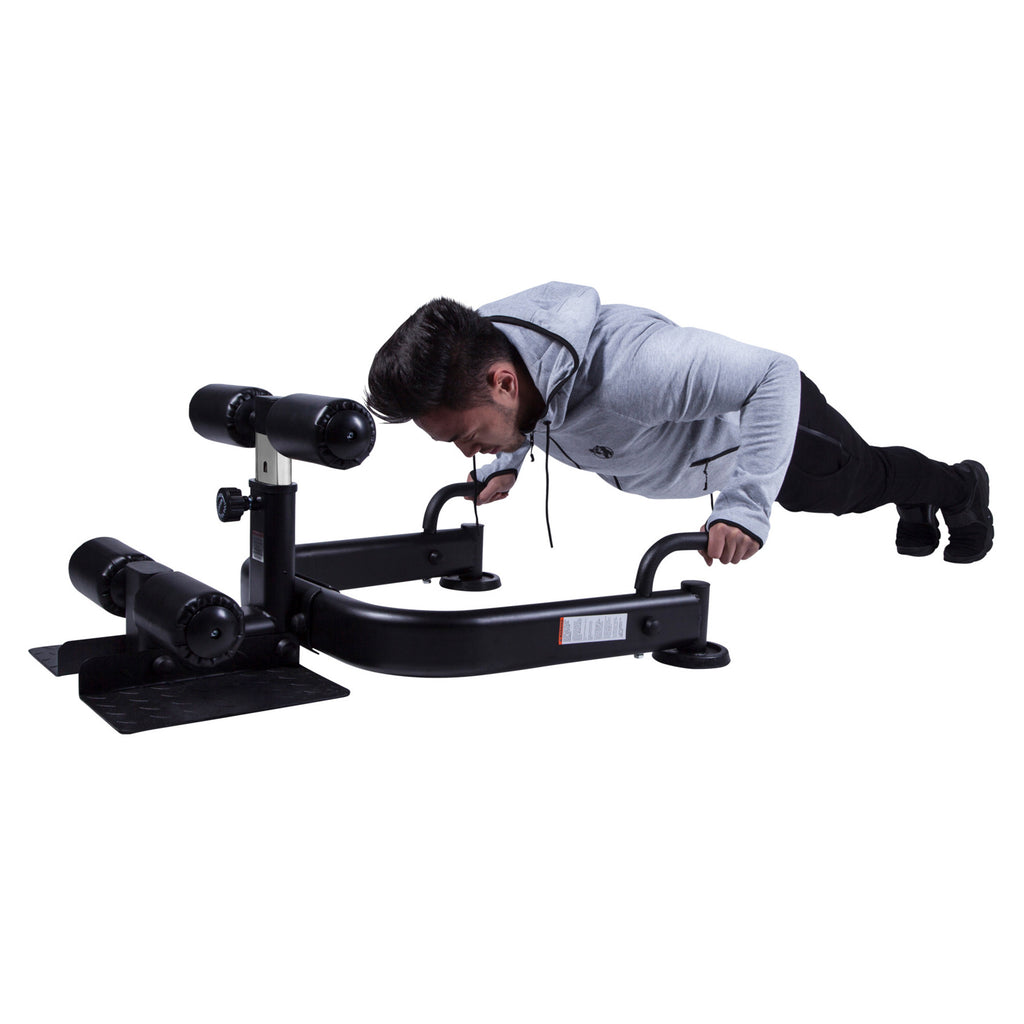 PRO Sissy Squat Penkki / Kyykkypenkki Punnerruskahvoilla Säädettävä 103,5x83x36-52cm