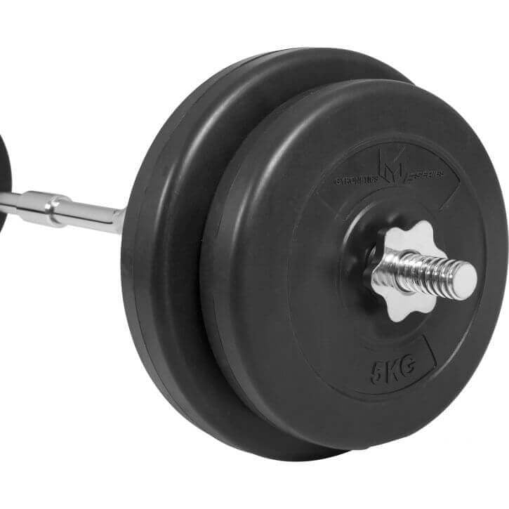 Levytankosetti 30 kg (Ø 30 mm) – EZ-kulmatanko 120 cm, purettava, vinyyliset levypainot