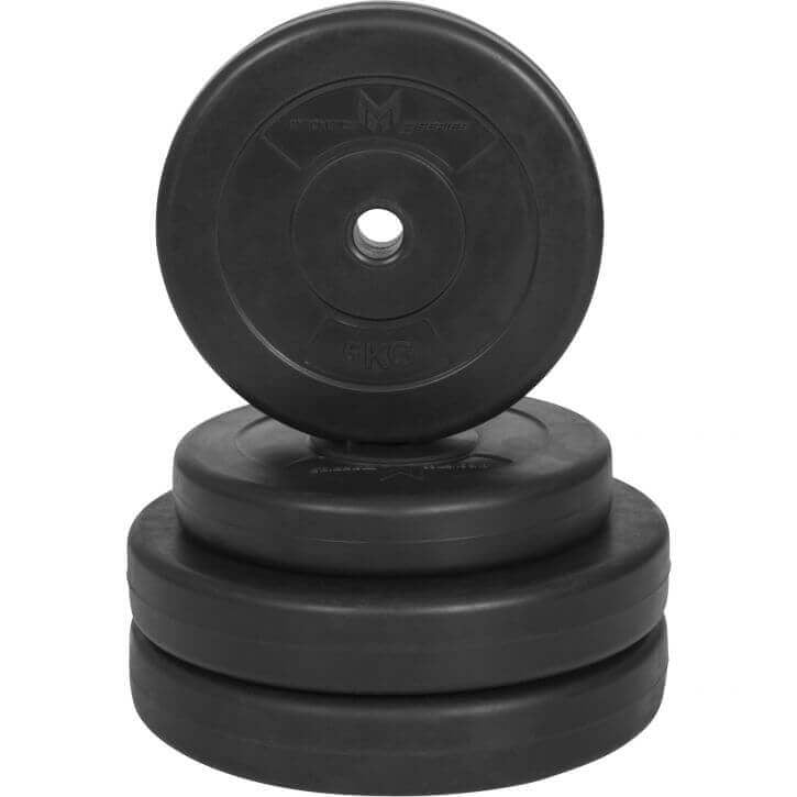 Levypainot 2x10kg 2x5kg, 25mm Vinyylipainot, Musta (E-sarja)