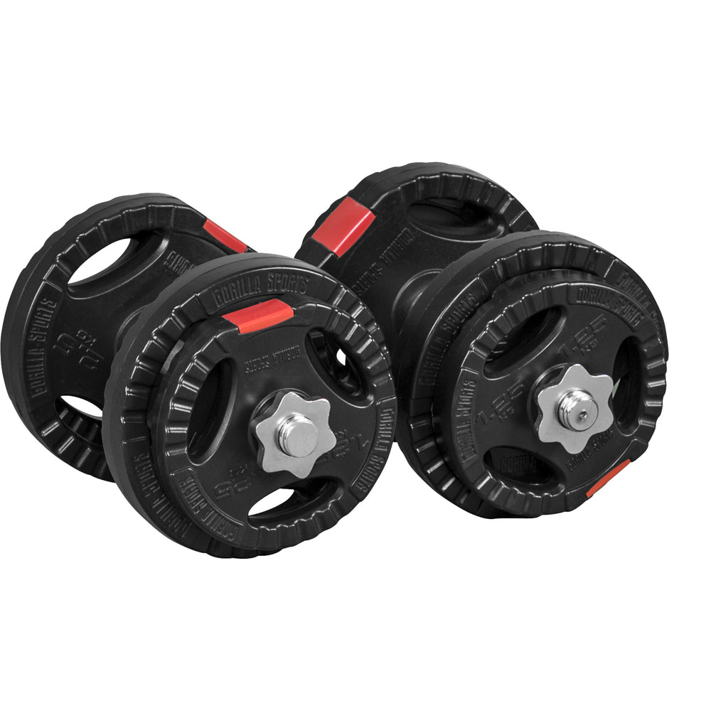 Vinyyli Tri Grip Käsipainosetti 20kg Kierrelukoilla 35cm, Ø 30/31mm 2kpl