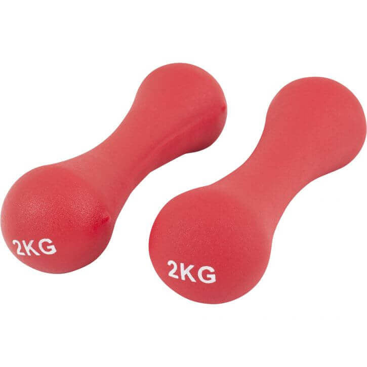 Neopreeni Käsipainosetti 12kg Valurautaydin + 3-Tasoinen Teline Musta