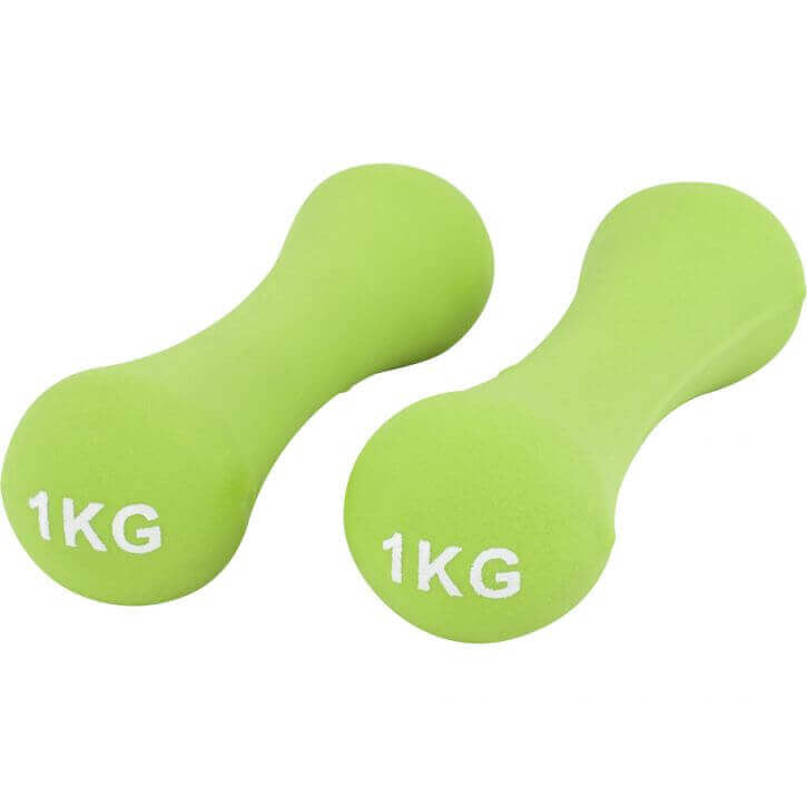 Neopreeni Käsipainosetti 12kg Valurautaydin + 3-Tasoinen Teline Musta