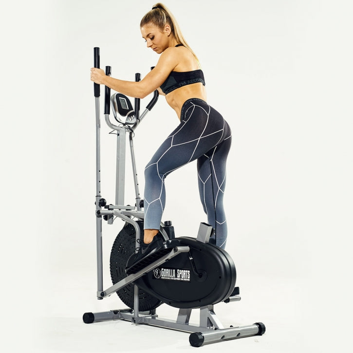 Crosstrainer Korkeussäädettävällä Satulalla Ja Kahvoilla 1,8kg Vauhtipyörällä Musta/Harmaa