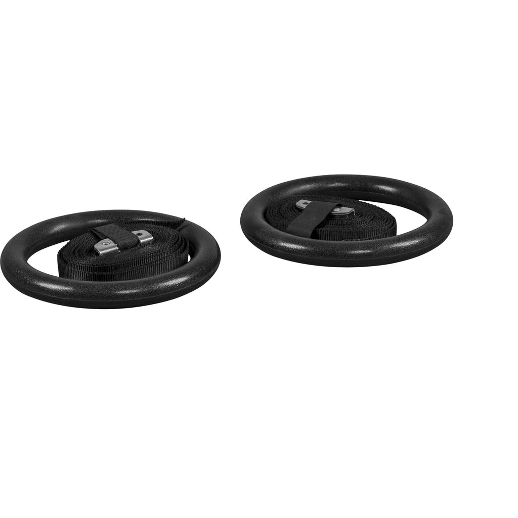 Mustat Voimistelurenkaat Ø 23cm, 450cm, Max. 200kg Puu/Nailon