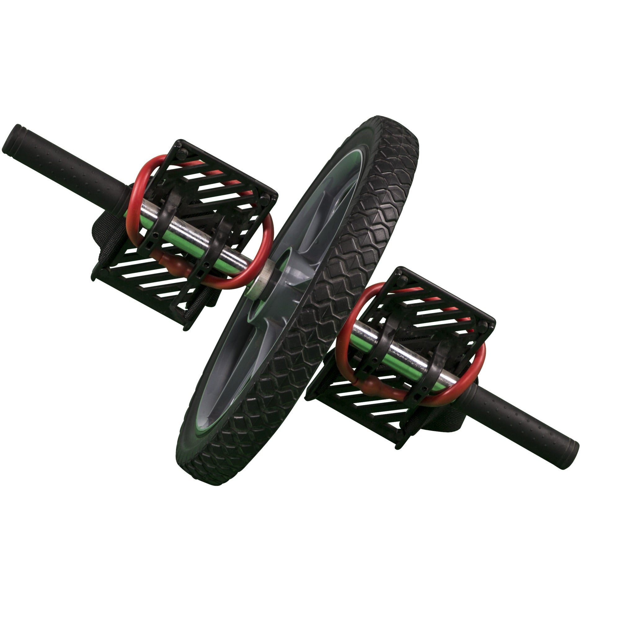 Voimapyörä / Ab Wheel Jalansijoilla Ja Pehmustetuilla Kahvoilla Musta/Harmaa