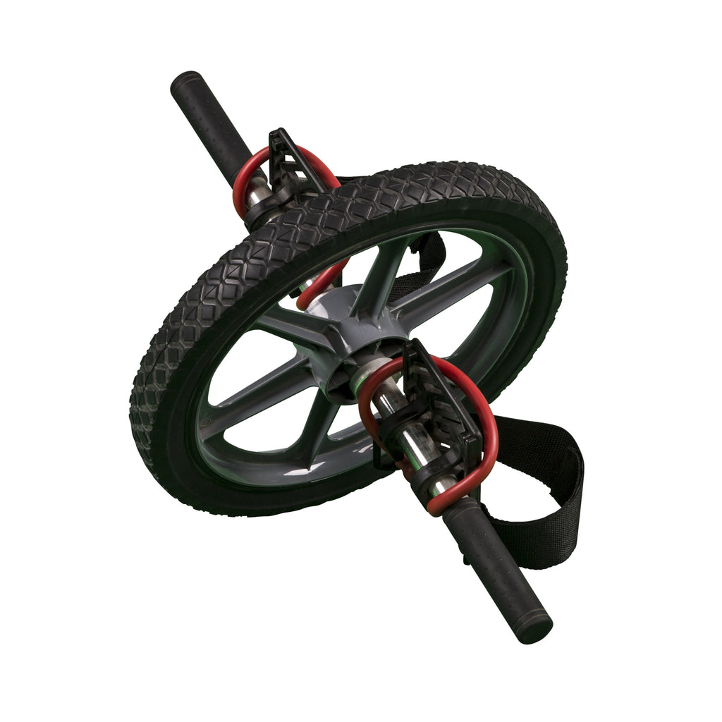 Voimapyörä / Ab Wheel Jalansijoilla Ja Pehmustetuilla Kahvoilla Musta/Harmaa