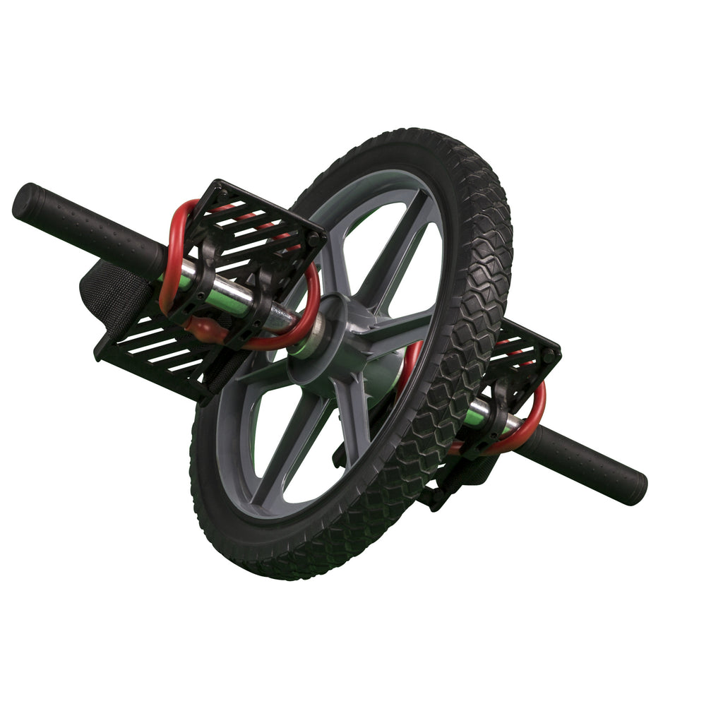 Voimapyörä / Ab Wheel Jalansijoilla Ja Pehmustetuilla Kahvoilla Musta/Harmaa