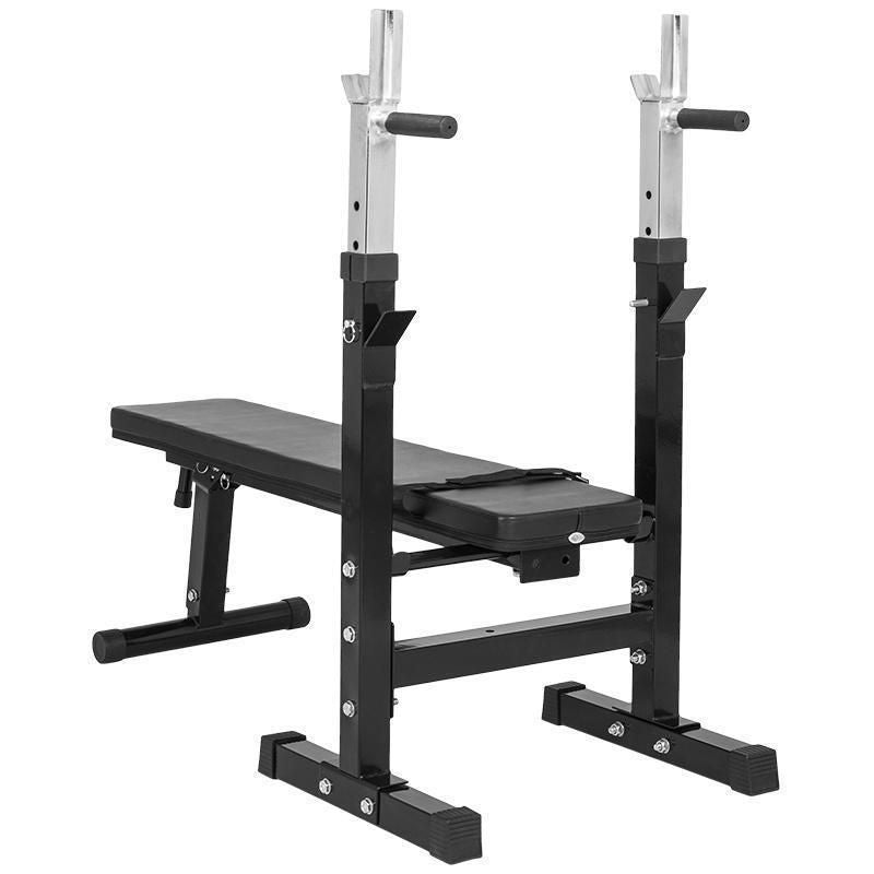 Säädettävä Painonnostopenkki Musta + Vinyylinen Levytankosarja 70kg