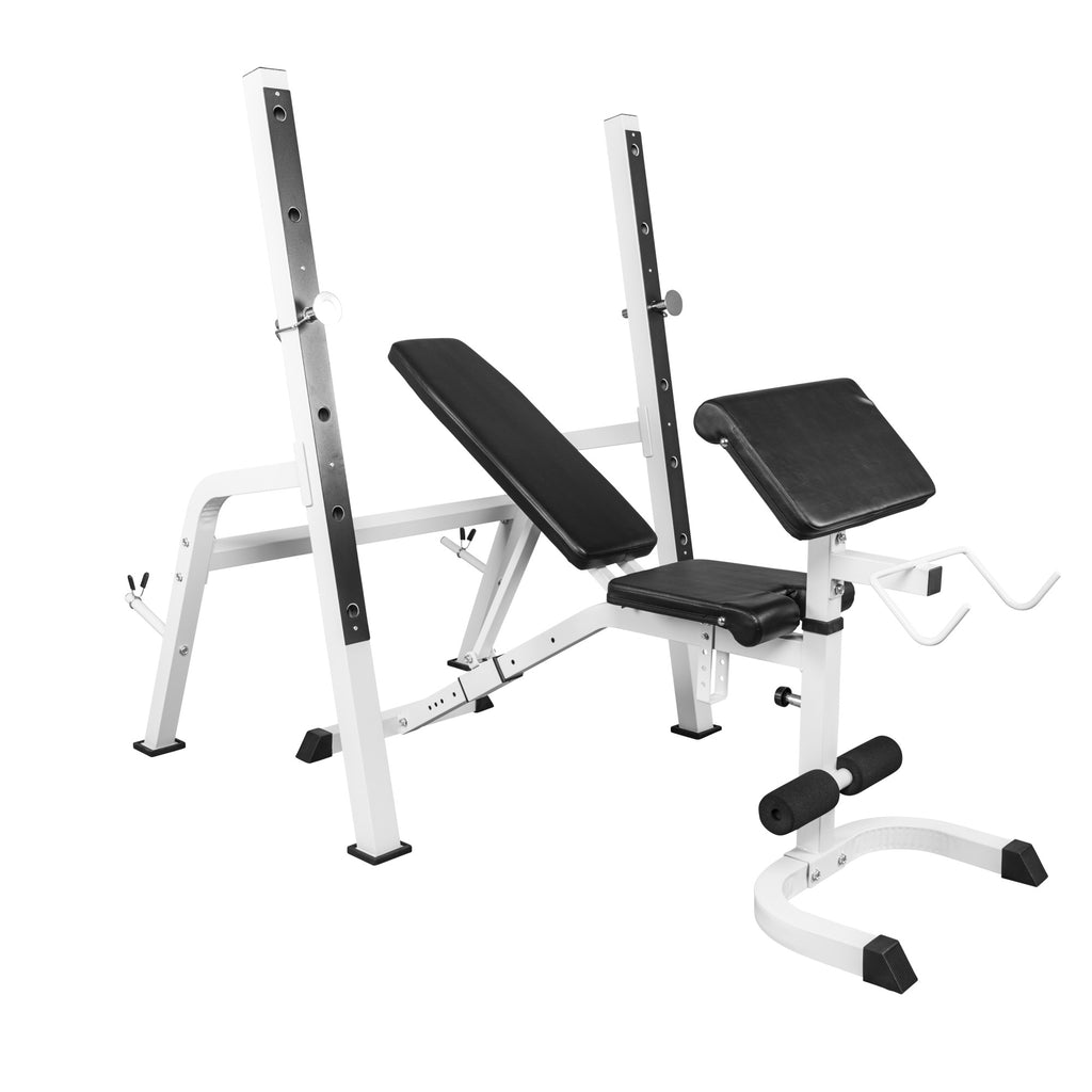 Treenipenkki 5in1 / Painonnostopenkki Säädettävä 150x55x50cm Max. 280kg Valkoinen