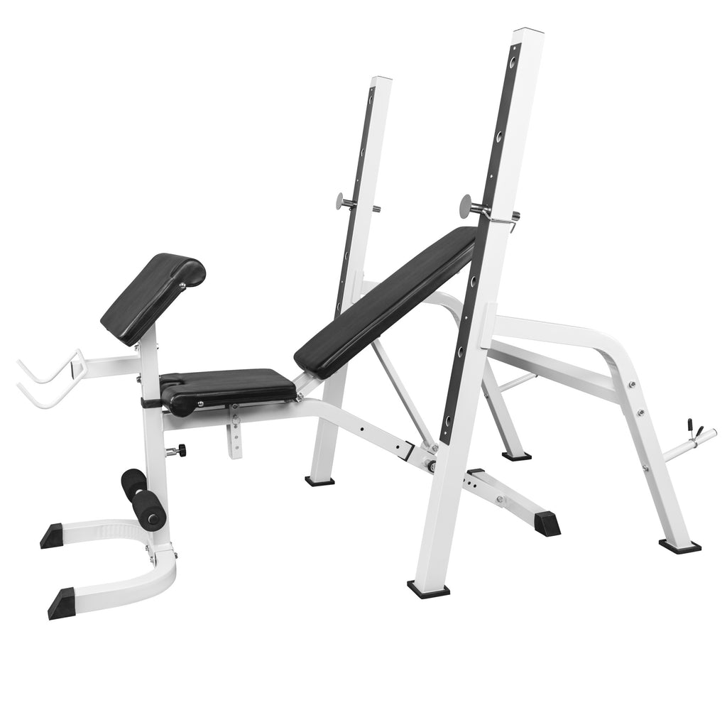 Treenipenkki 5in1 / Painonnostopenkki Säädettävä 150x55x50cm Max. 280kg Valkoinen