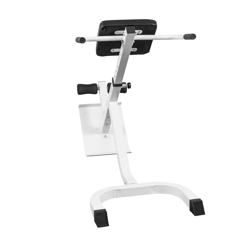 Säädettävä Selkäpenkki / Selkälihaslaite Tukikahvoilla 128x56x78-86cm Valkoinen