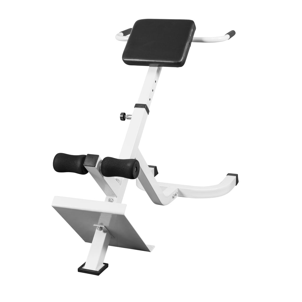 Säädettävä Selkäpenkki / Selkälihaslaite Tukikahvoilla 128x56x78-86cm Valkoinen