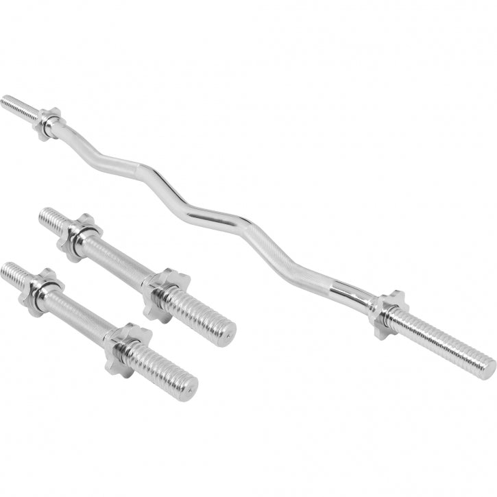 Levytankosarja 70kg / Valurauta Tri Grip Levypainot + EZ Kulmatanko 120cm Ja Käsipainotangot 35cm, Ø 30/31mm