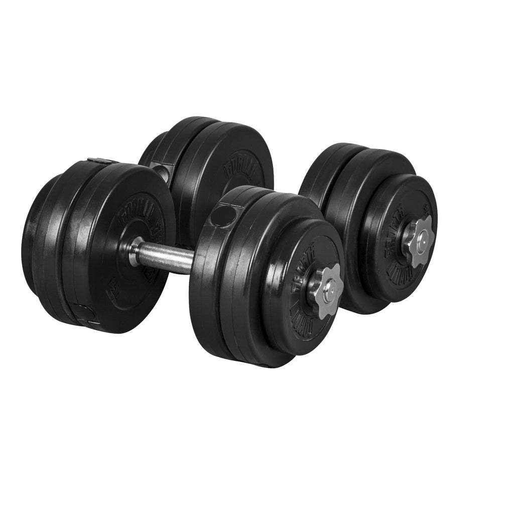 Säädettävät Vinyyliset Käsipainot 30kg Kierrelukoilla 42cm, Ø 30/31mm 2kpl