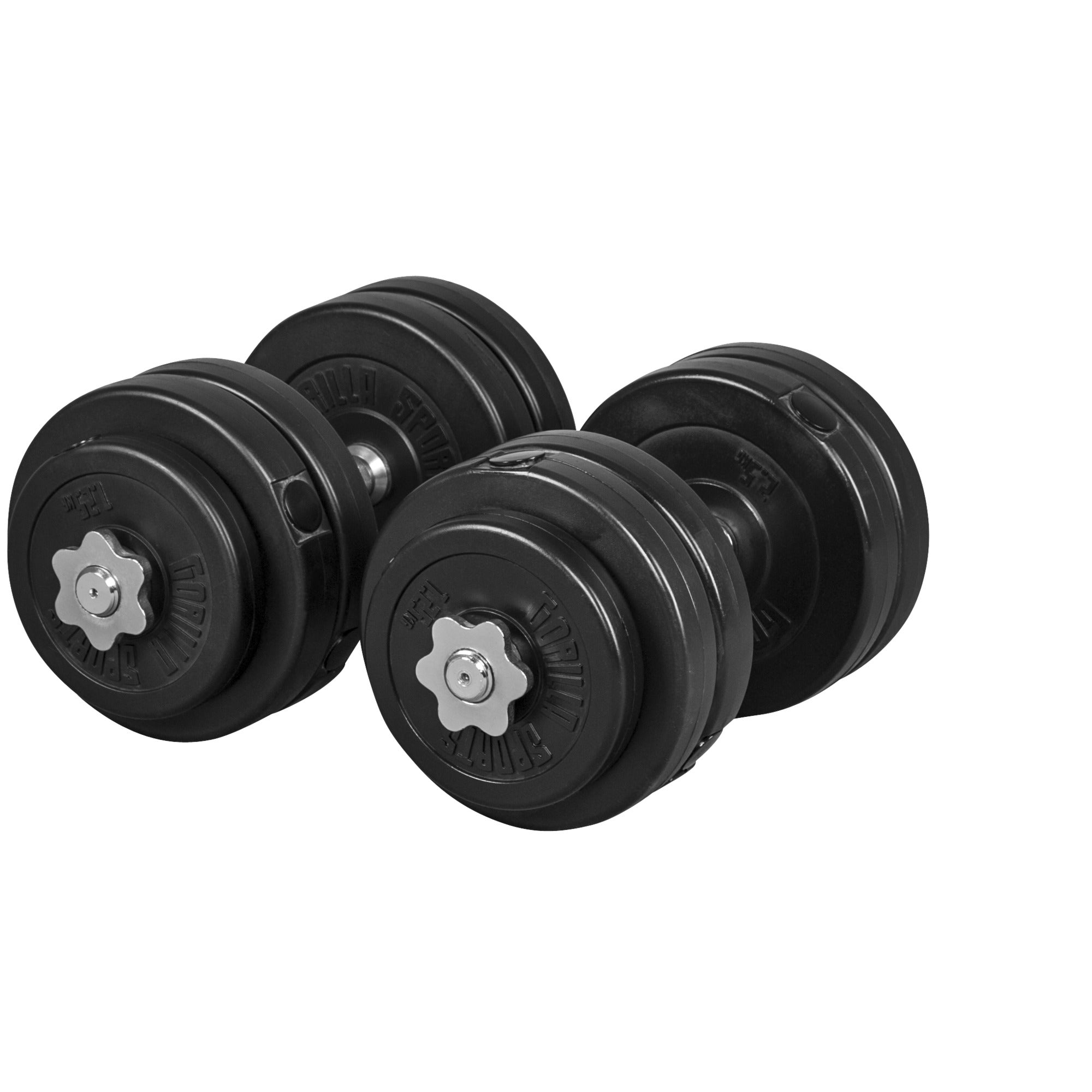 Säädettävät Vinyyliset Käsipainot 30kg Kierrelukoilla 42cm, Ø 30/31mm 2kpl