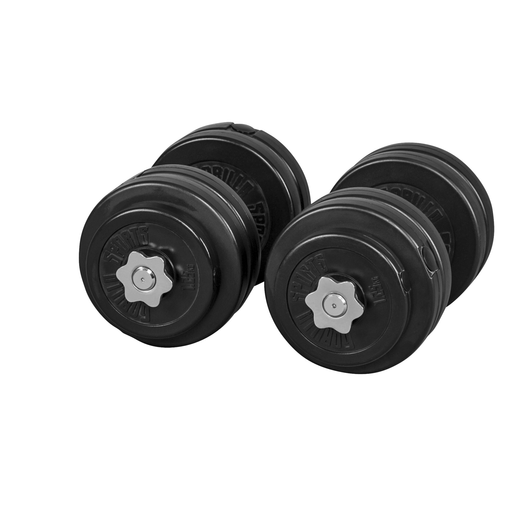 Säädettävät Vinyyliset Käsipainot 30kg Kierrelukoilla 42cm, Ø 30/31mm 2kpl