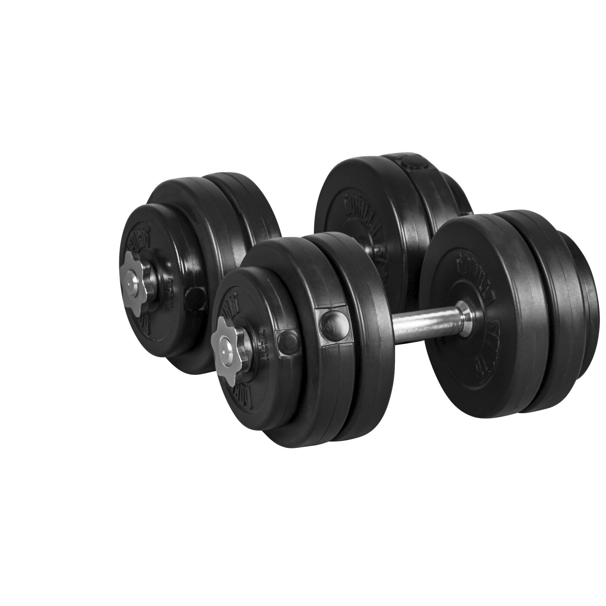 Säädettävät Vinyyliset Käsipainot 30kg Kierrelukoilla 42cm, Ø 30/31mm 2kpl