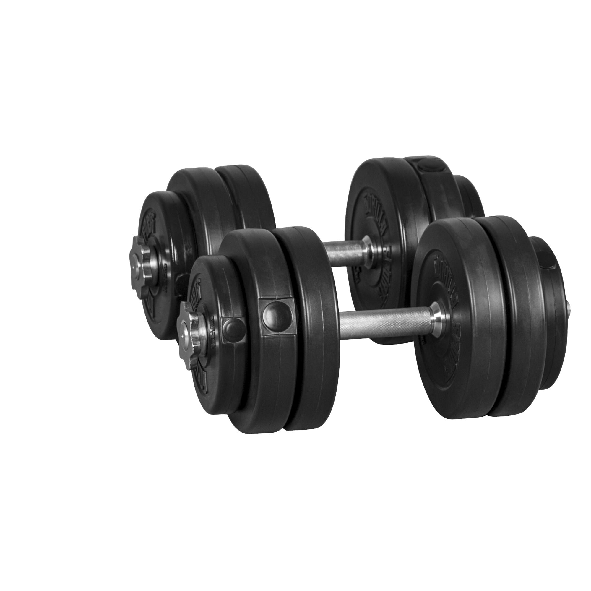 Säädettävät Vinyyliset Käsipainot 30kg Kierrelukoilla 42cm, Ø 30/31mm 2kpl