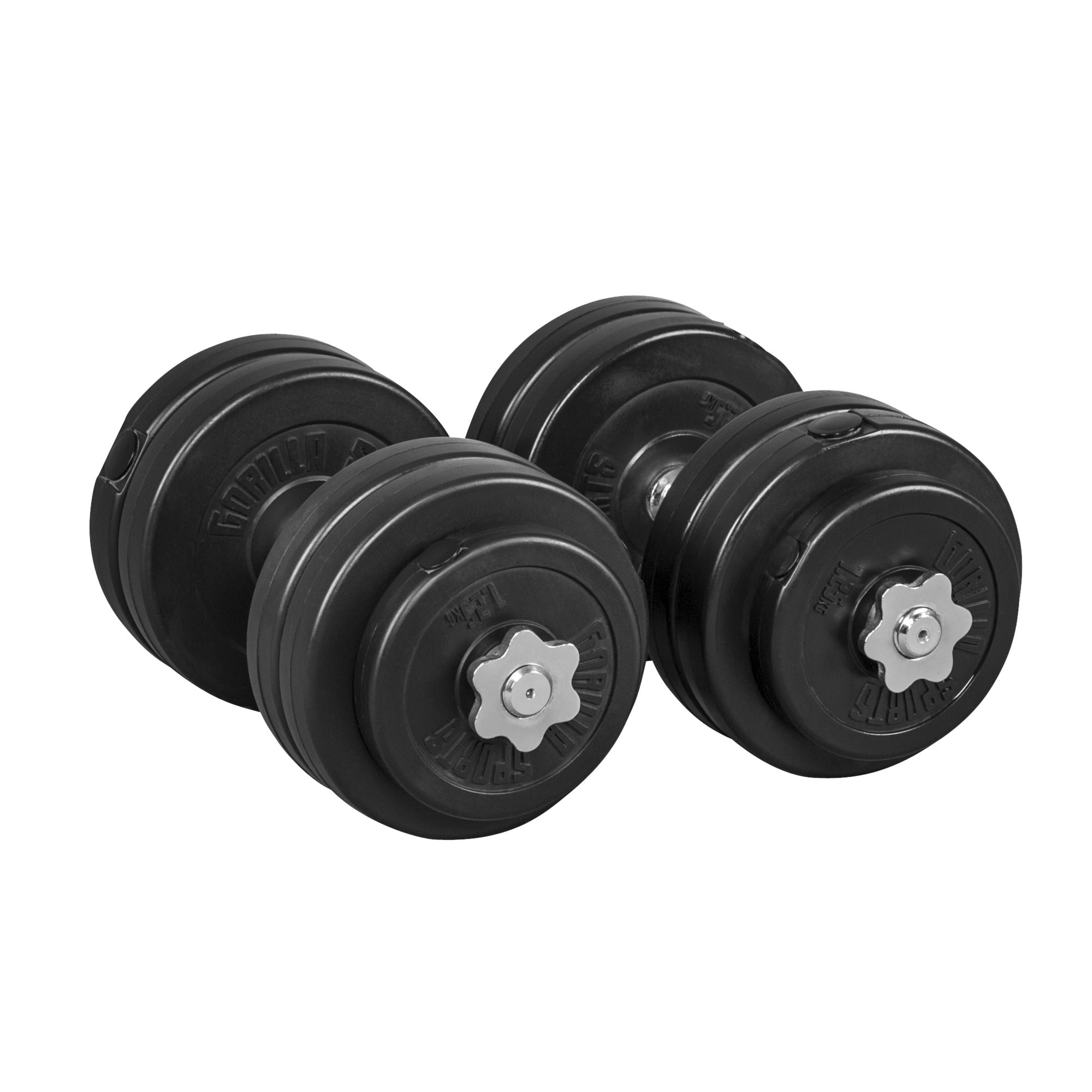 Säädettävät Vinyyliset Käsipainot 30kg Kierrelukoilla 42cm, Ø 30/31mm 2kpl