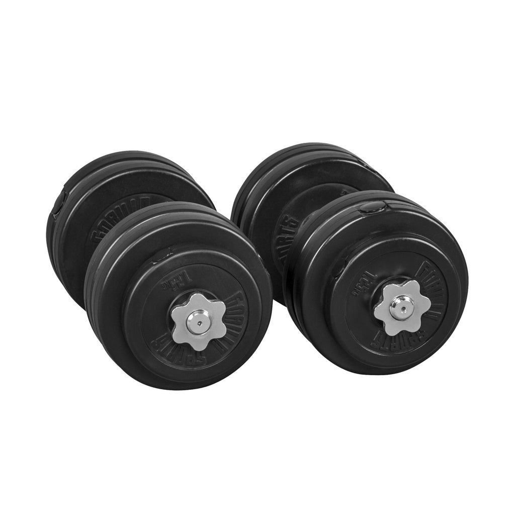 Säädettävät Vinyyliset Käsipainot 30kg Kierrelukoilla 42cm, Ø 30/31mm 2kpl