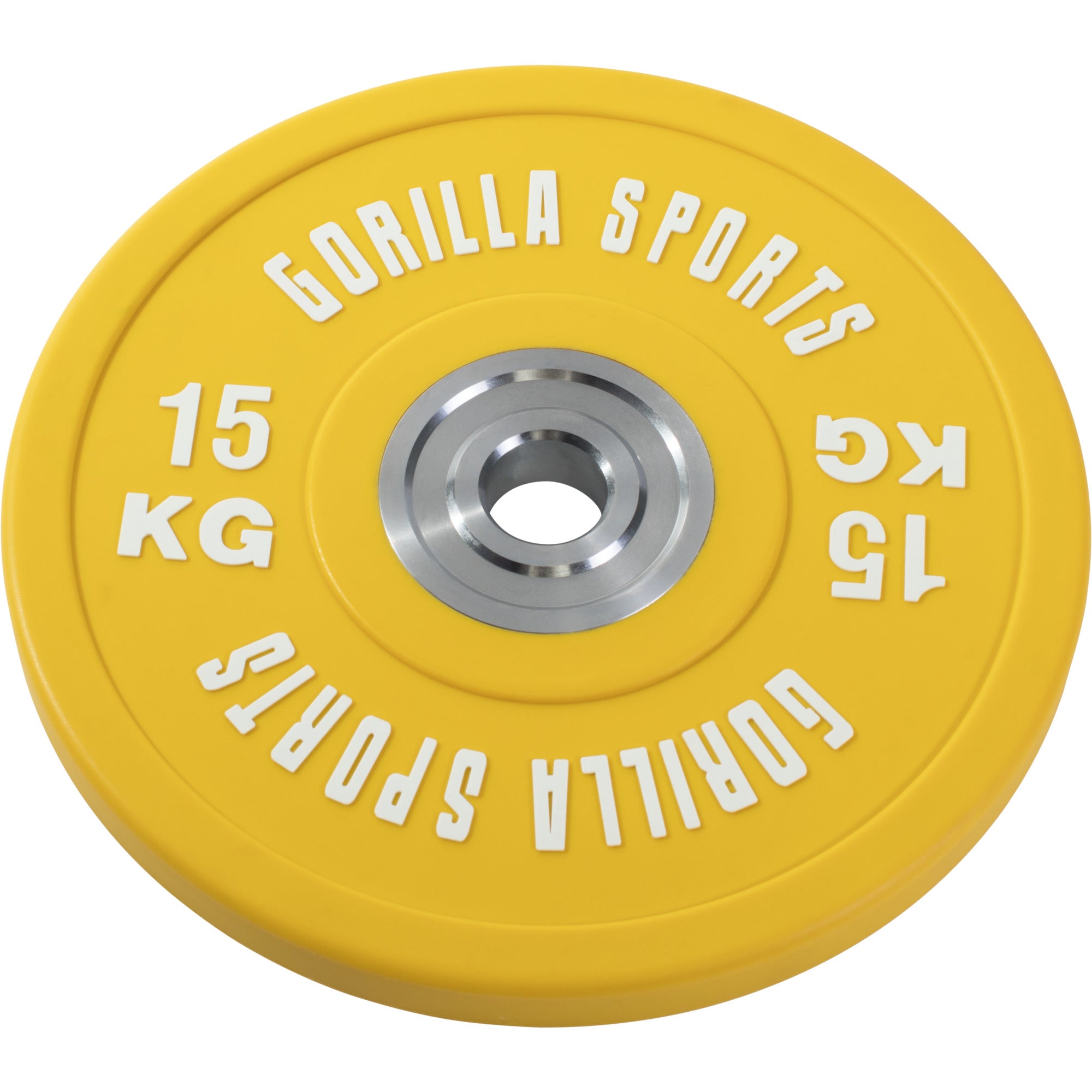 PRO Bumper Levypaino 15kg, 50mm Kuminen Levypaino Teräskeskiöllä, Keltainen